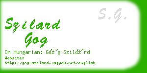 szilard gog business card